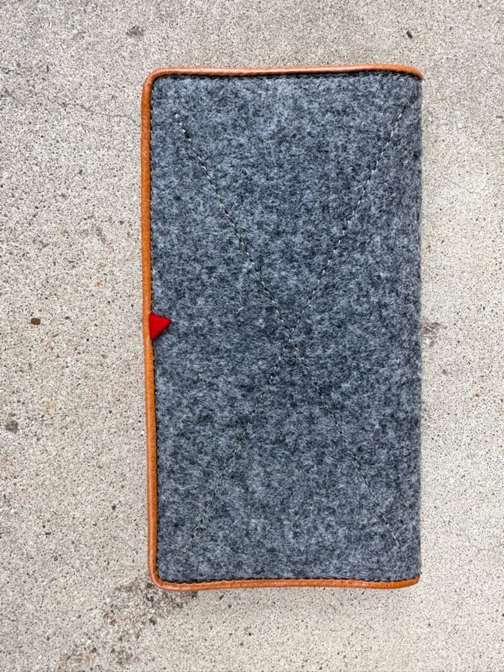 Tophome Brand Leather and Felt Wool Bifold Wallet - Picture 4 of 10